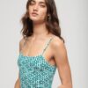 Bedrucktes Jersey-Minikleid mit Spaghettiträgern