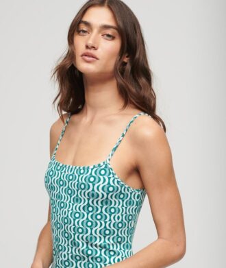 Bedrucktes Jersey-Minikleid mit Spaghettiträgern