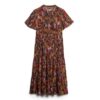 Bedrucktes, kurzärmeliges, gestuftes Midikleid Bedrucktes, kurzärmeliges, gestuftes Midikleid
