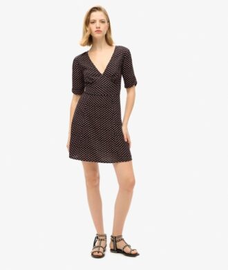 Bedrucktes kurzärmeliges Minikleid