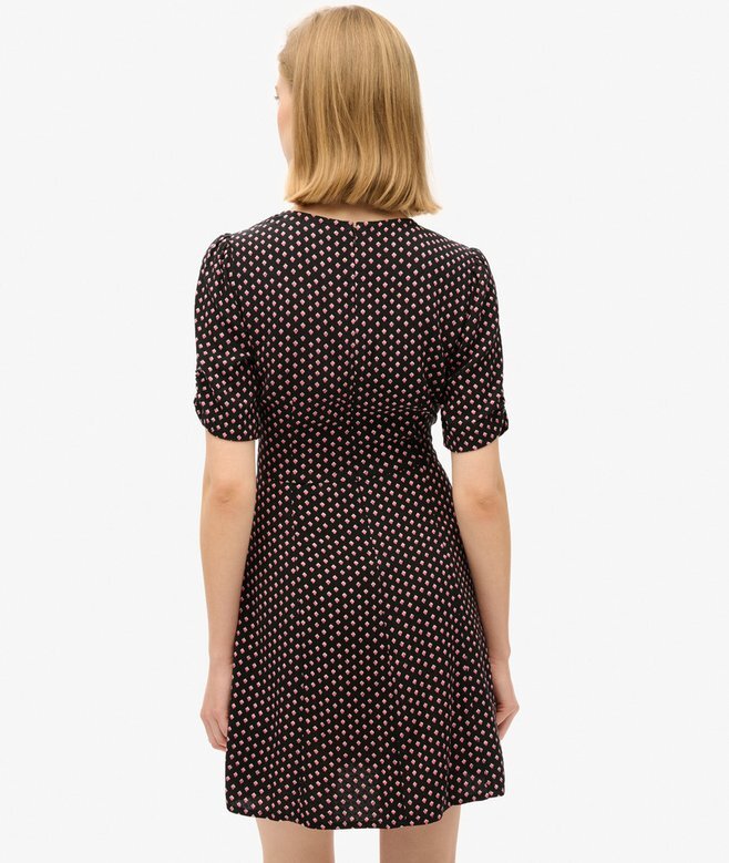 Bedrucktes kurzärmeliges Minikleid Bedrucktes kurzärmeliges Minikleid