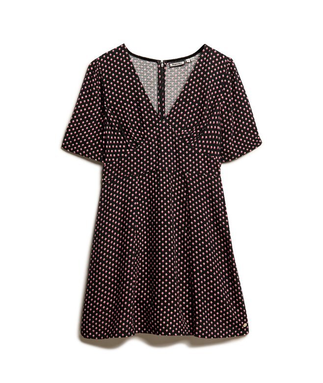 Bedrucktes kurzärmeliges Minikleid Bedrucktes kurzärmeliges Minikleid