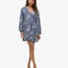 Bedrucktes Langarm-Wickel-Minikleid Bedrucktes Langarm-Wickel-Minikleid