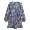 Bedrucktes Langarm-Wickel-Minikleid Bedrucktes Langarm-Wickel-Minikleid