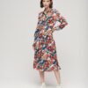 Bedrucktes Midi-Hemd-Kleid Bedrucktes Midi-Hemd-Kleid