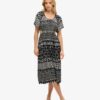 Bedrucktes Midi-Kleid mit Cut-outs Bedrucktes Midi-Kleid mit Cut-outs