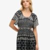 Bedrucktes Midi-Kleid mit Cut-outs Bedrucktes Midi-Kleid mit Cut-outs