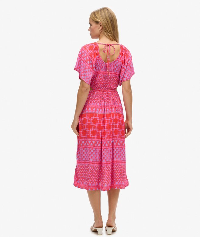 Bedrucktes Midi-Kleid mit Cut-outs Bedrucktes Midi-Kleid mit Cut-outs
