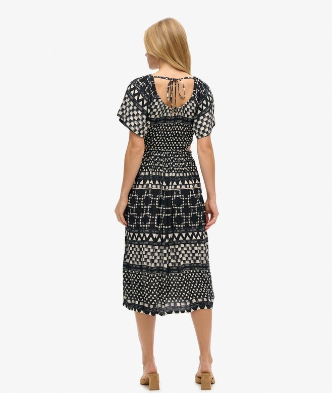 Bedrucktes Midi-Kleid mit Cut-outs Bedrucktes Midi-Kleid mit Cut-outs