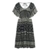 Bedrucktes Midi-Kleid mit Cut-outs Bedrucktes Midi-Kleid mit Cut-outs