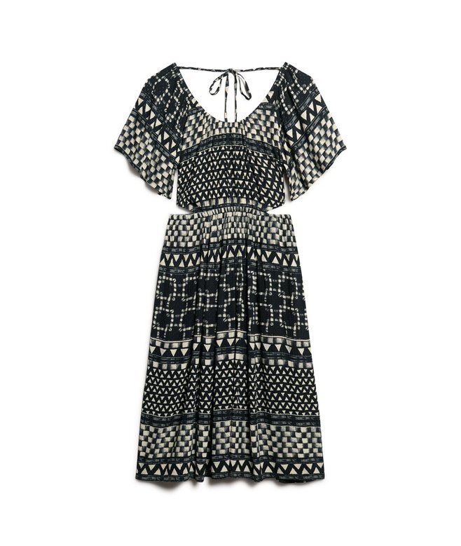 Bedrucktes Midi-Kleid mit Cut-outs Bedrucktes Midi-Kleid mit Cut-outs