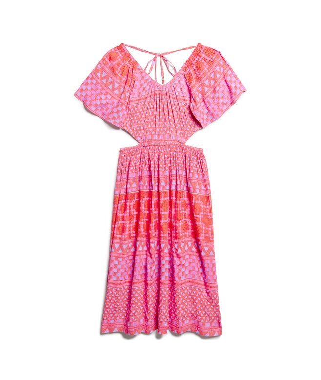 Bedrucktes Midi-Kleid mit Cut-outs Bedrucktes Midi-Kleid mit Cut-outs