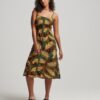 Bedrucktes Midi-Kleid mit Knopfleiste