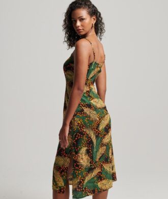Bedrucktes Midi-Kleid mit Knopfleiste