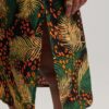 Bedrucktes Midi-Kleid mit Knopfleiste