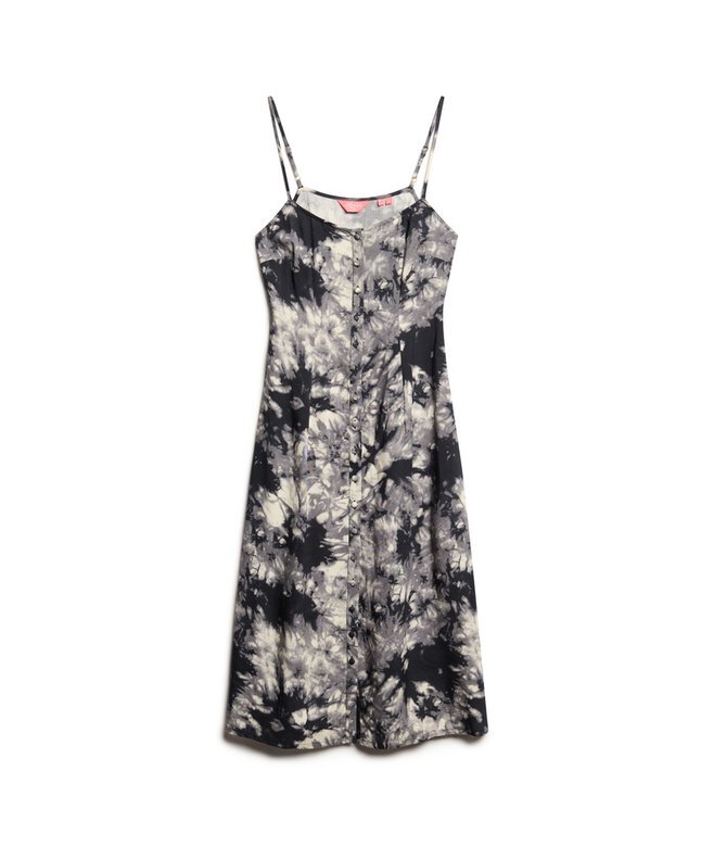 Bedrucktes Midi-Kleid mit Knopfleiste Bedrucktes Midi-Kleid mit Knopfleiste
