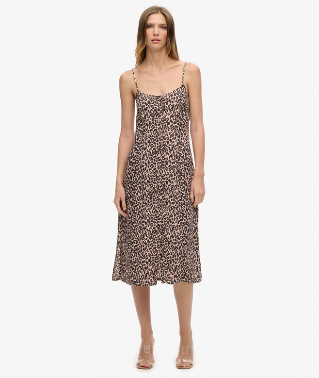 Bedrucktes Midi-Kleid mit Knöpfen Bedrucktes Midi-Kleid mit Knöpfen