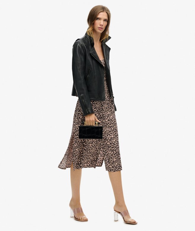 Bedrucktes Midi-Kleid mit Knöpfen Bedrucktes Midi-Kleid mit Knöpfen