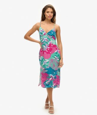 Bedrucktes Midi-Slip-Cami-Kleid