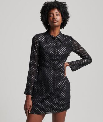 Bedrucktes Mini-Hemd-Kleid