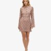 Bedrucktes Mini-Hemd-Kleid Bedrucktes Mini-Hemd-Kleid