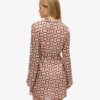 Bedrucktes Mini-Hemd-Kleid Bedrucktes Mini-Hemd-Kleid