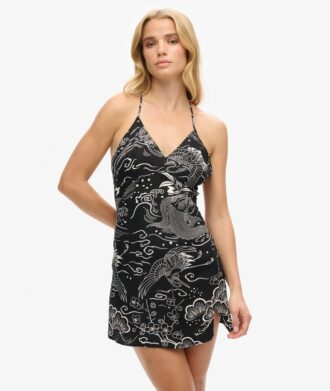 Bedrucktes Mini-Slip-Kleid