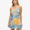 Bedrucktes Mini-Slip-Kleid Bedrucktes Mini-Slip-Kleid