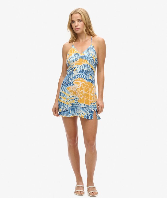 Bedrucktes Mini-Slip-Kleid Bedrucktes Mini-Slip-Kleid
