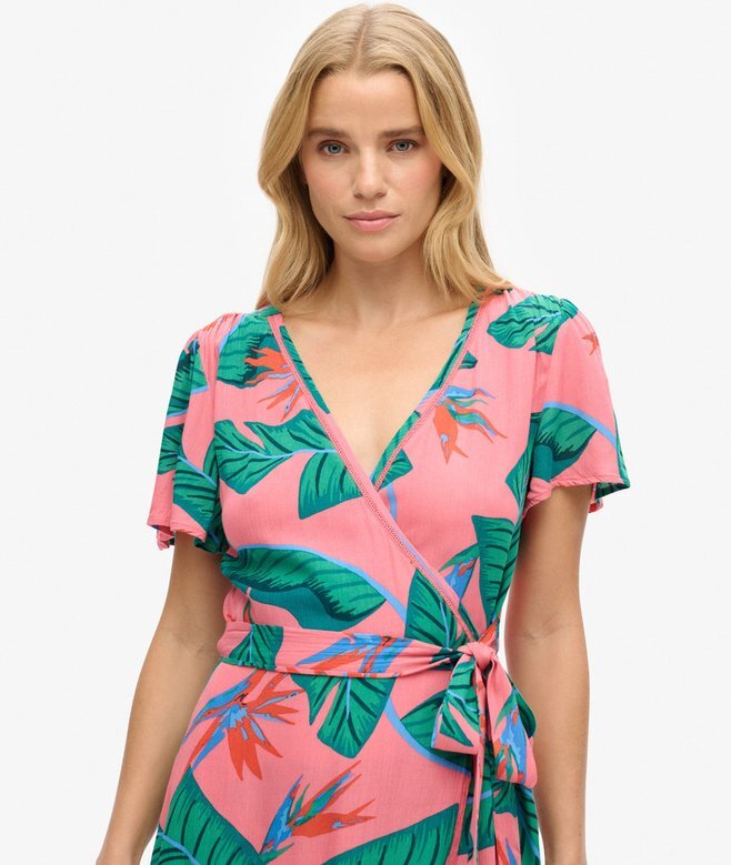 Bedrucktes Mini-Wickel-Kleid Bedrucktes Mini-Wickel-Kleid
