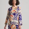 Bedrucktes Minikleid mit langen Ärmeln Bedrucktes Minikleid mit langen Ärmeln