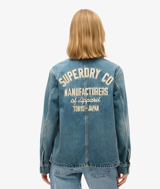 Bestickte Denim-Arbeitsjacke Bestickte Denim-Arbeitsjacke