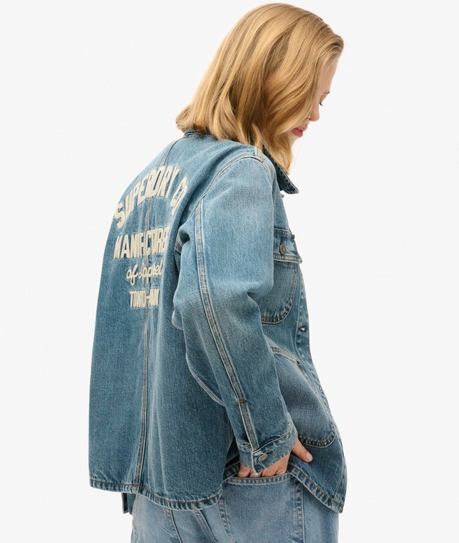 Bestickte Denim-Arbeitsjacke Bestickte Denim-Arbeitsjacke