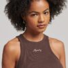 Besticktes, geripptes, eng anliegendes Racer-Top Besticktes, geripptes, eng anliegendes Racer-Top