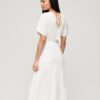 Besticktes Midi-Kleid mit Stufenrock