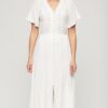 Besticktes Midi-Kleid mit Stufenrock
