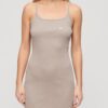 Besticktes Rippen-Träger-Kleid Besticktes Rippen-Träger-Kleid
