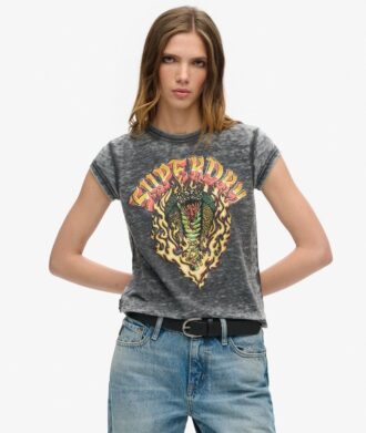 Biker-Rock-T-Shirt mit Grafik
