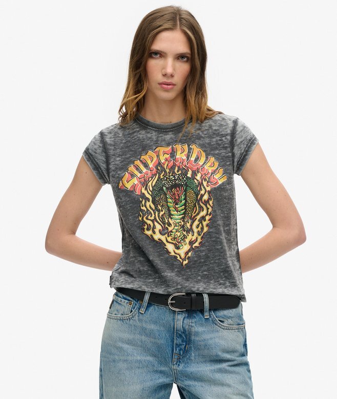 Biker-Rock-T-Shirt mit Grafik Biker-Rock-T-Shirt mit Grafik