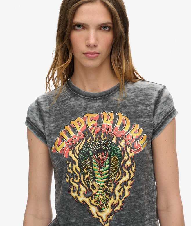 Biker-Rock-T-Shirt mit Grafik Biker-Rock-T-Shirt mit Grafik