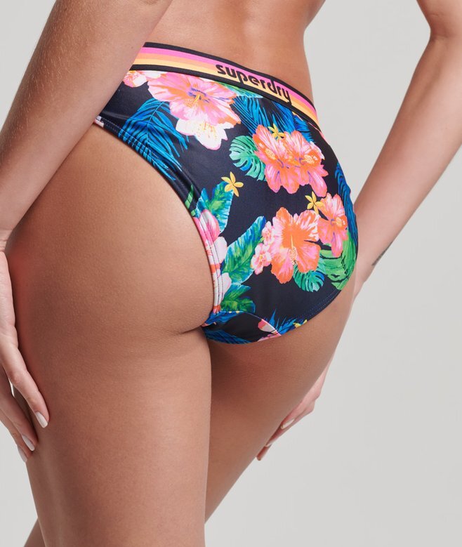 Bikini-Slip mit Vintage-Logo aus recyceltem Material Bikini-Slip mit Vintage-Logo aus recyceltem Material