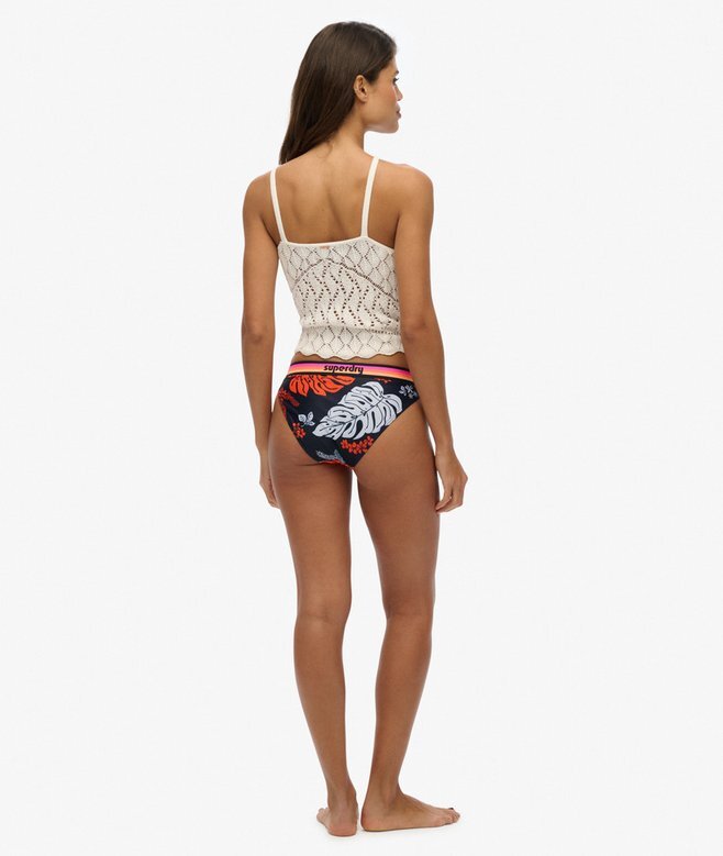 Bikini-Slip mit Vintage-Logo aus recyceltem Material Bikini-Slip mit Vintage-Logo aus recyceltem Material