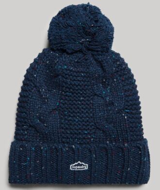 Bobble-Mütze mit Zopfmuster