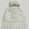 Bobble-Mütze mit Zopfmuster