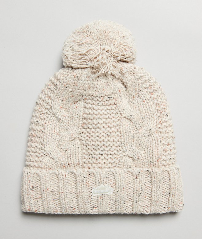 Bobble-Mütze mit Zopfmuster Bobble-Mütze mit Zopfmuster