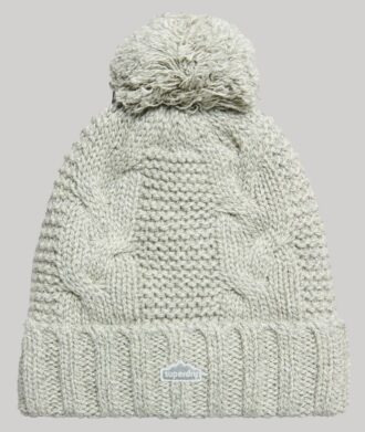 Bobble-Mütze mit Zopfmuster