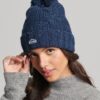 Bobble-Mütze mit Zopfmuster