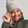 Bobble-Mütze mit Zopfmuster
