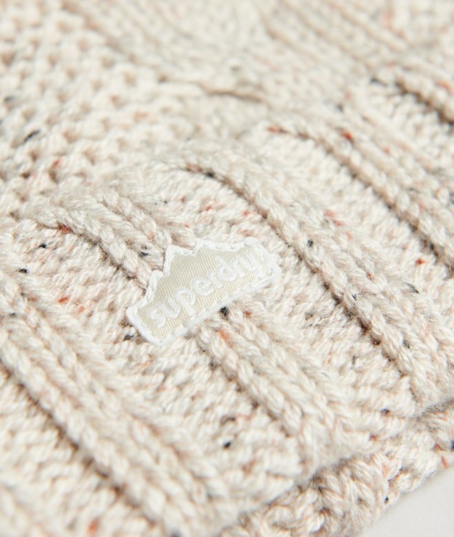 Bobble-Mütze mit Zopfmuster Bobble-Mütze mit Zopfmuster
