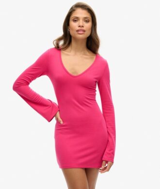 Bodycon-Mini-Kleid mit ausgestellten Ärmeln